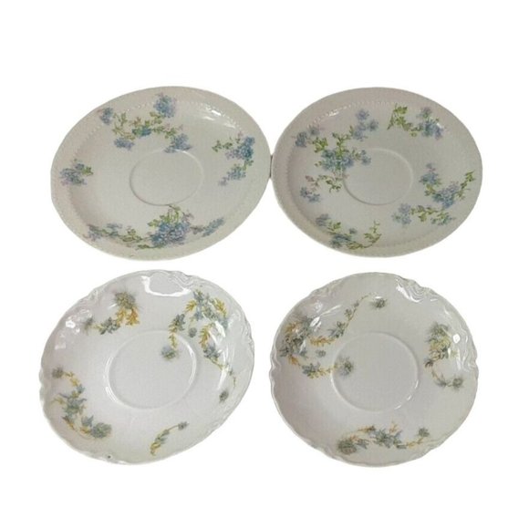 Haviland & Co Limoges France Saucers Multicolor Floral 2 Sets of 2~ Lot …